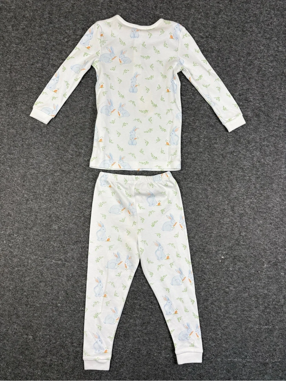 NWT Nellapima 100% Peruvian Pima Cotton 18-24 White Bunny Rabbit PJ Set
